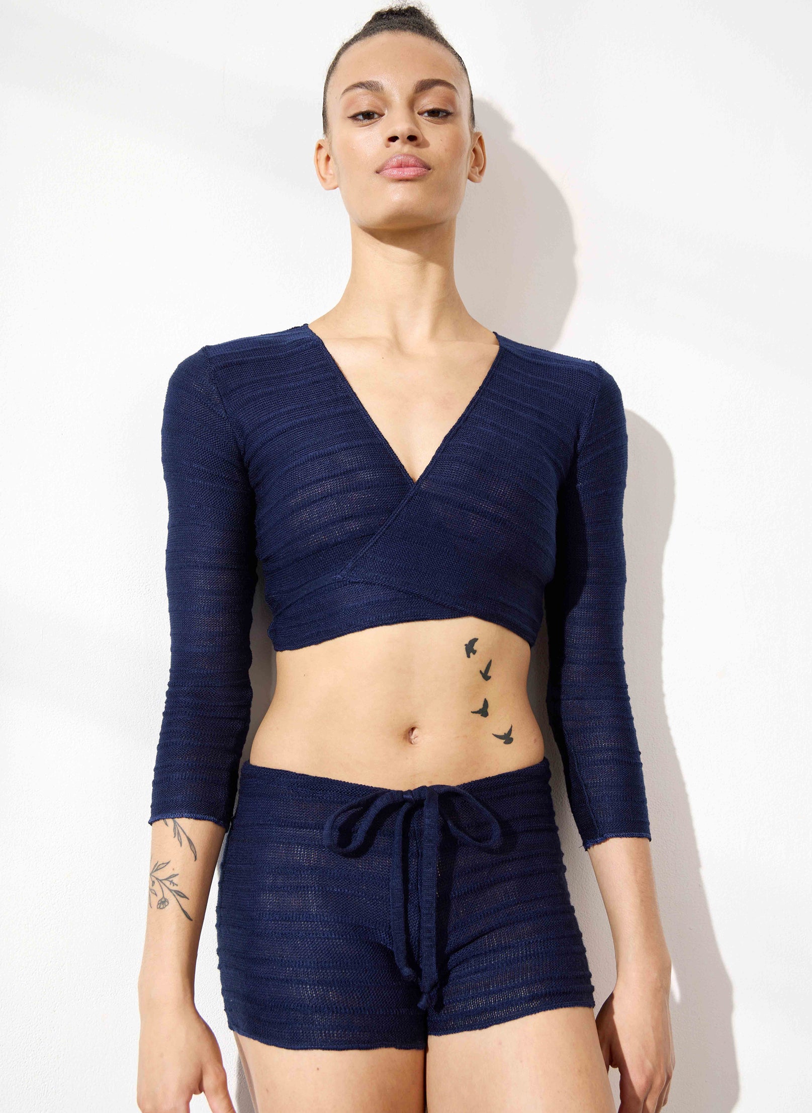Shadow Stripe Drawstring Shorts