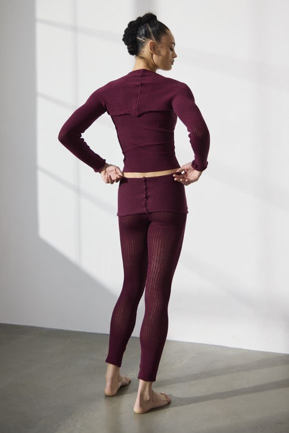 Mock Rib Roll Waist Comfort Stretch Leggings – KD New York