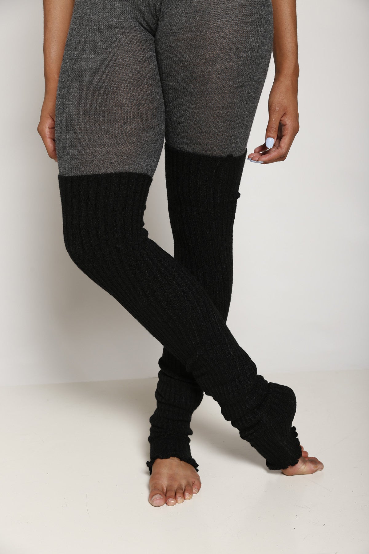 30" Ribbed Thigh-High Legwarmer with Stirrup