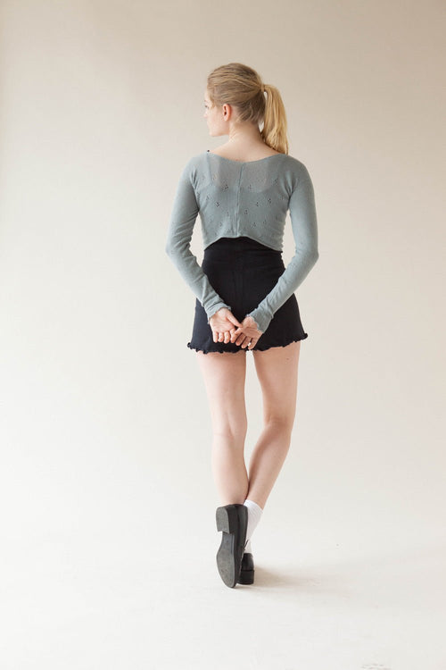 Pointelle Ruesched Crop Top